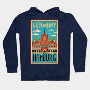 A Vintage Travel Art of Hamburg - Germany Hoodie